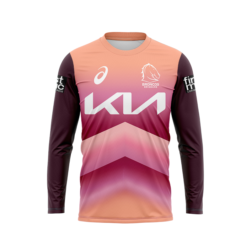 NRL Brisbane Broncos 2024 Long Sleeve Sunstone Jersey