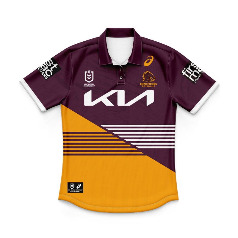 Kid's NRL Brisbane Broncos 2024 Home Polo Shirt