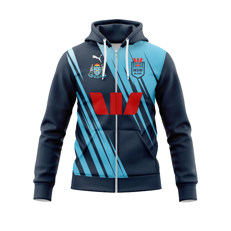 NRL NSW Blues 2024 Captains Run Zipper Hoodie
