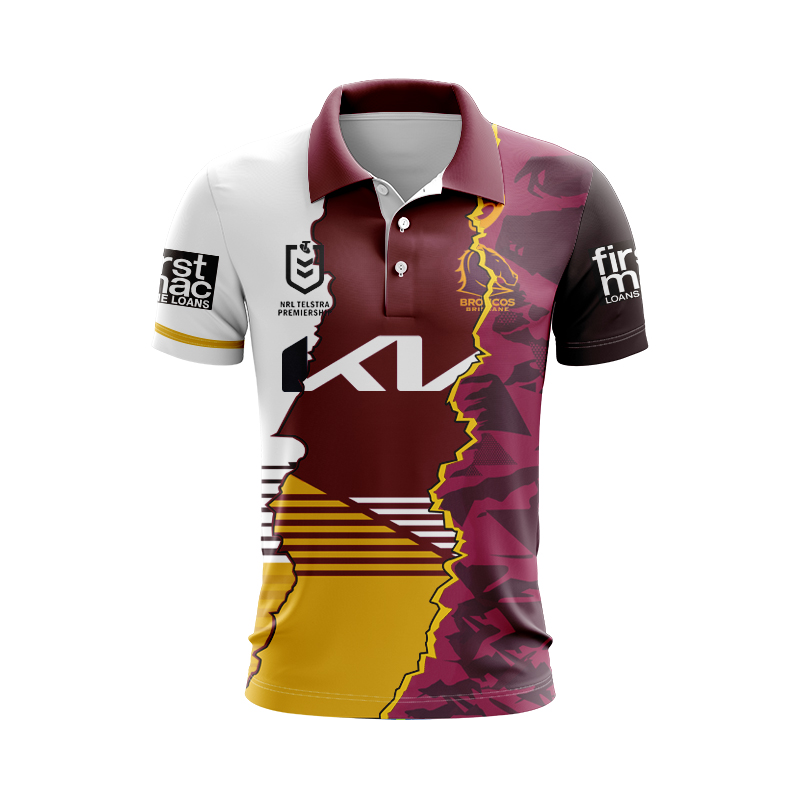 NRL Brisbane Broncos 2024 Mix Polo Shirt