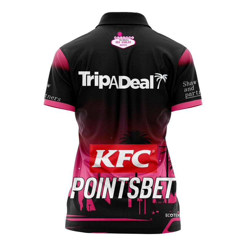 Women's NRL Manly Warringah Sea Eagles 2024 Las Vegas Warm Up Polo Shirt