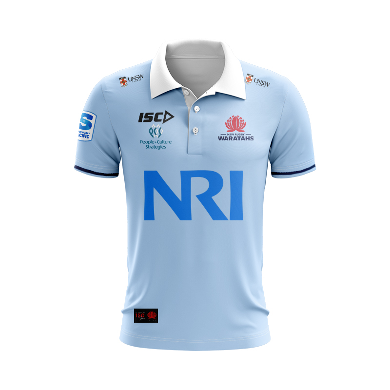 NSW Waratahs Super Rugby 2024 ISC Home Polo Shirt