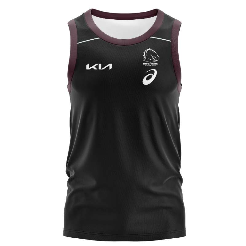 NRL Brisbane Broncos 2025 Black Team Singlet
