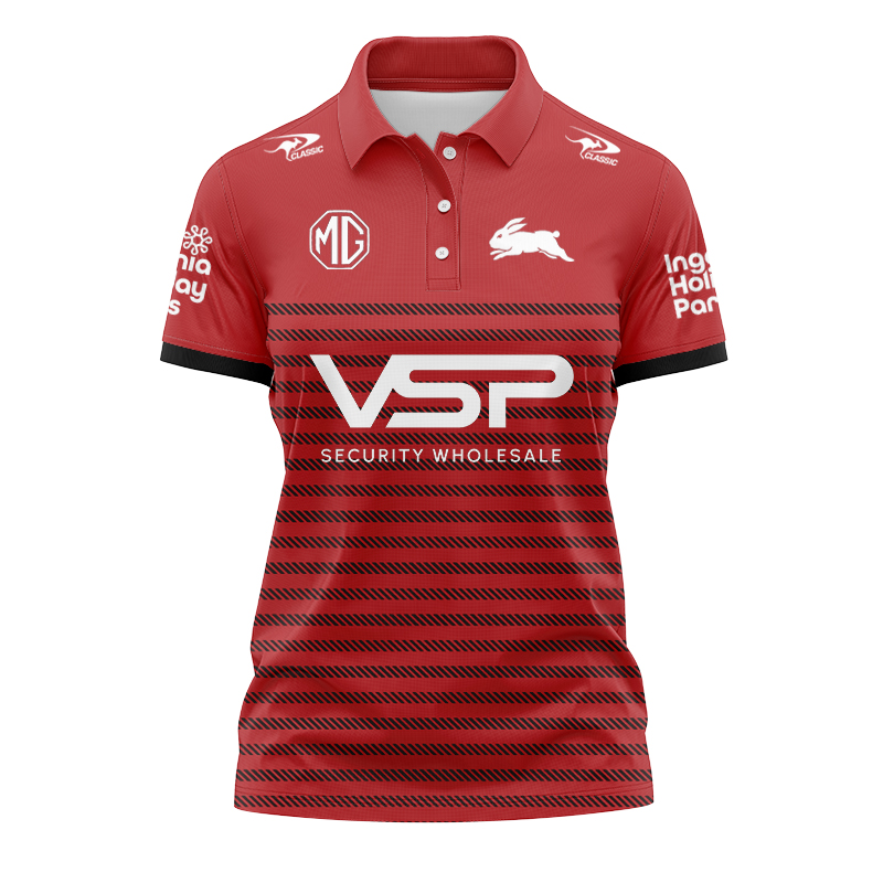 Women's NRL South Sydney Rabbitohs 2024 Red Training Polo Shirt