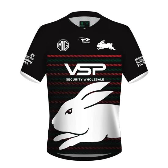 NRL South Sydney Rabbitohs 2024 Black Warm Up Jersey