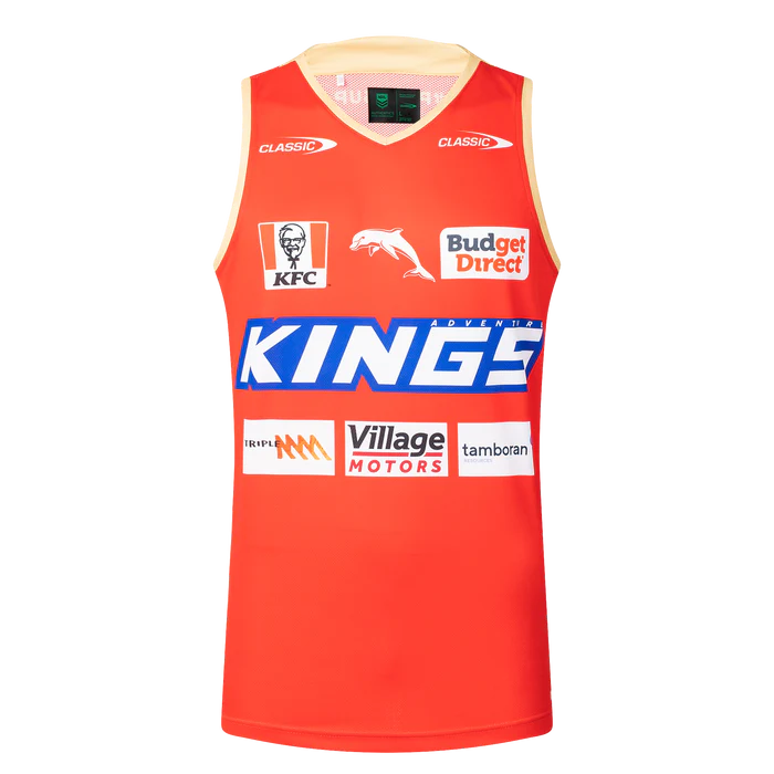 NRL Dolphins 2025 Red Training Singlet