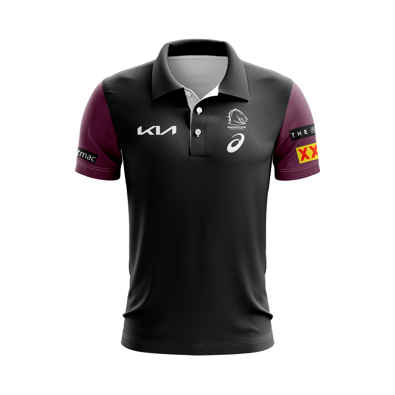 NRL Brisbane Broncos 2024 Maroon Training Polo Shirt
