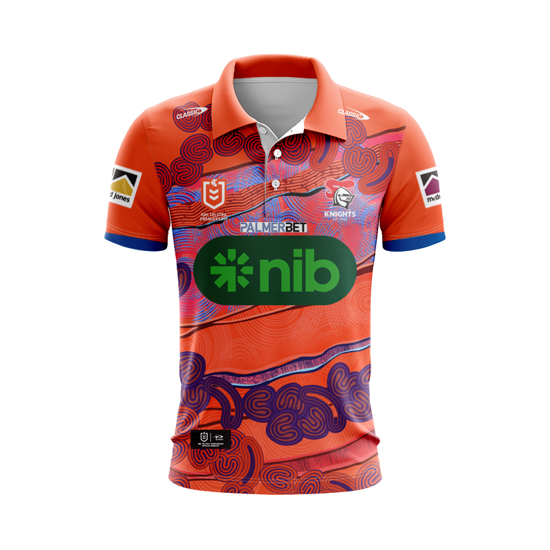 NRL Newcastle Knights 2024 Retail Indigenous Polo Shirt