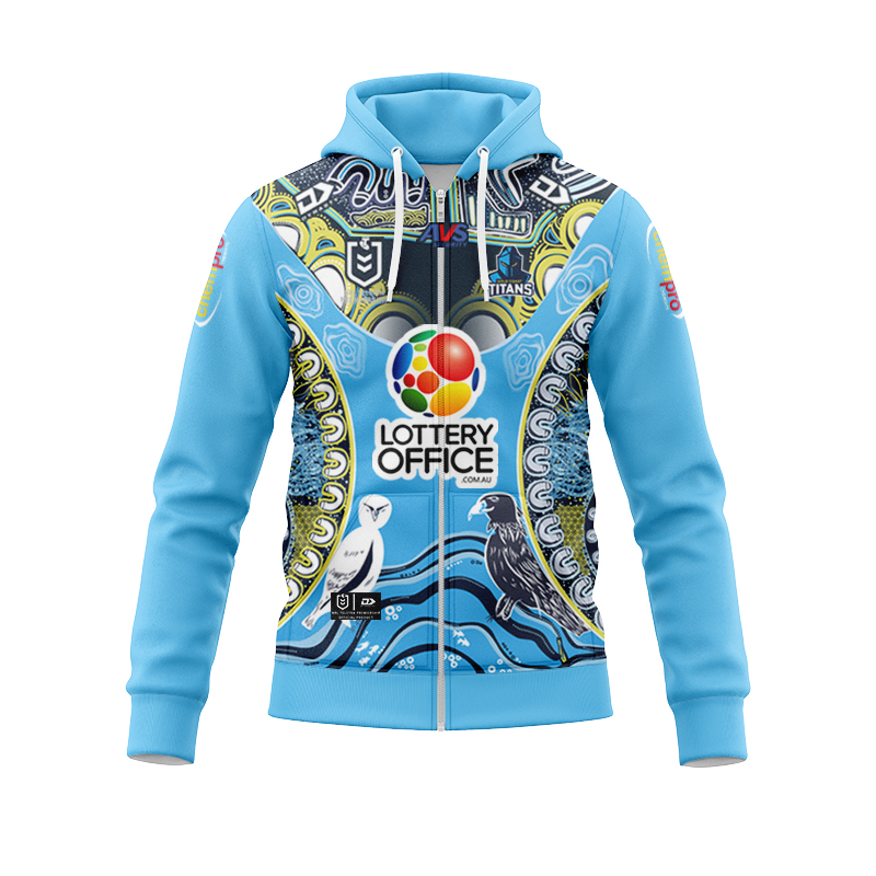 NRL Gold Coast Titans 2024 Indigenous Zipper Hoodie
