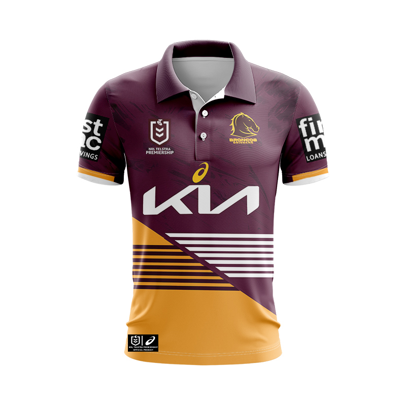 NRL Brisbane Broncos 2024 Home Polo Shirt