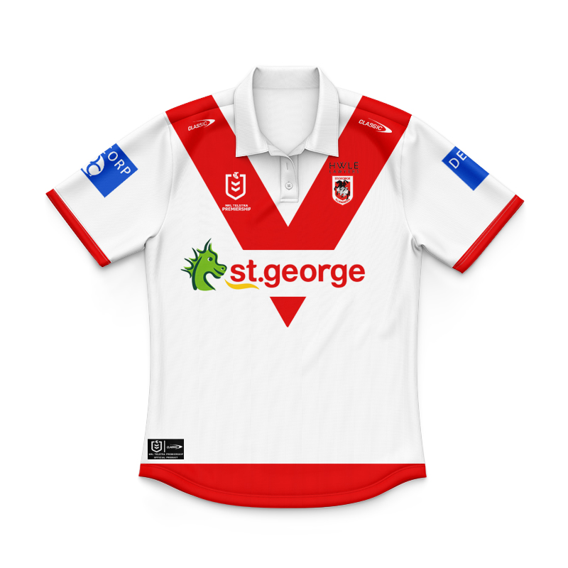 Kid's NRL St George Illawarra Dragons 2024 Home Polo Shirt