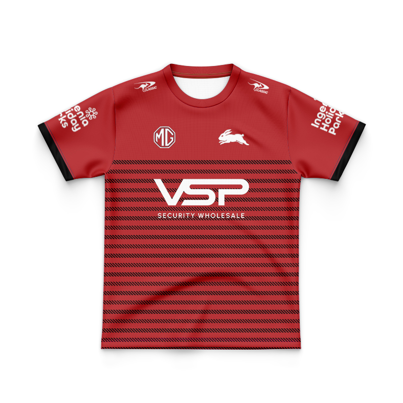 Kid's NRL South Sydney Rabbitohs 2024 Red Training Jersey