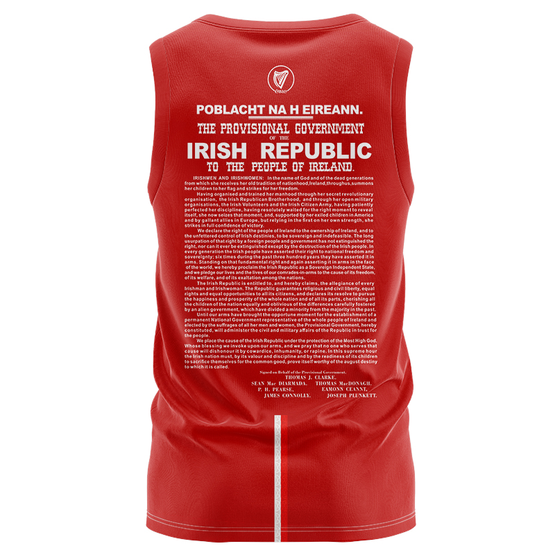 Men's Ireland GAA 1916 Commemoration Red New Sleeveless Jersey