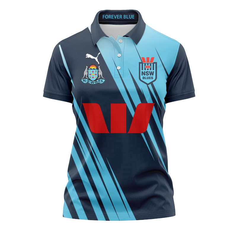 Women's NRL NSW Blues 2024 Captains Run Polo Shirt