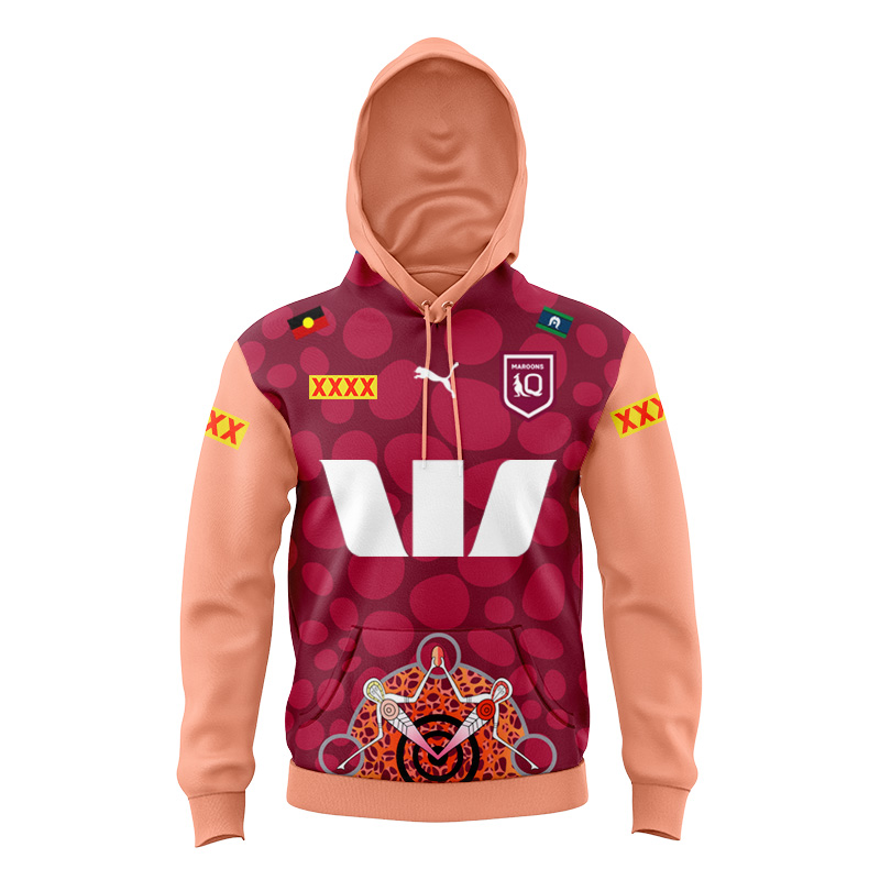Kid's NRL QLD Maroons 2024 Indigenous Hoodie