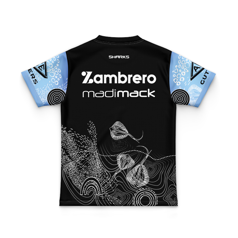 Kid's NRL Cronulla-Sutherland Sharks 2024 Indigenous Training Jersey