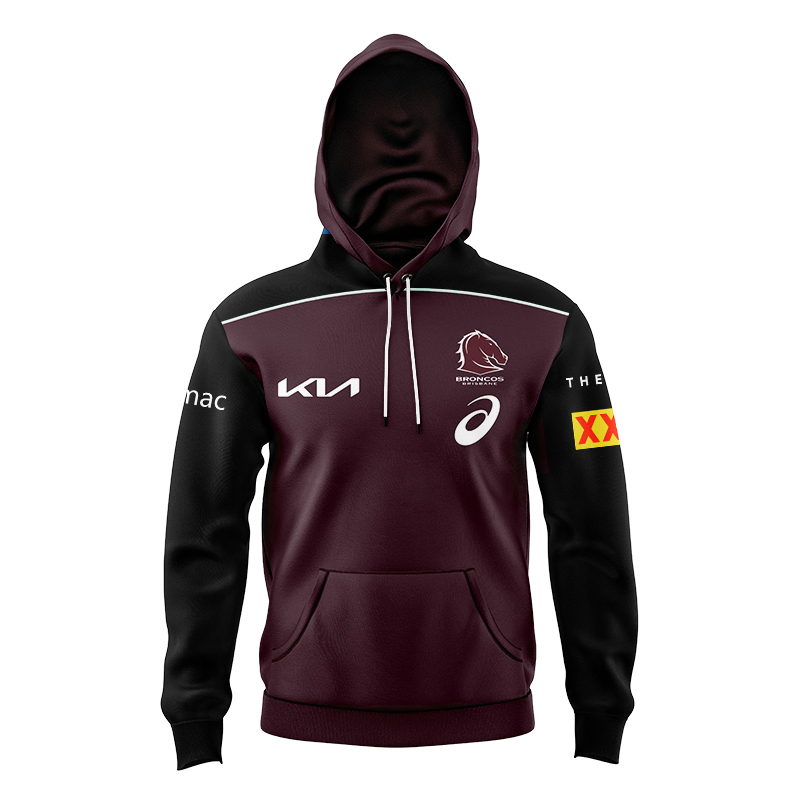 Kid's NRL Brisbane Broncos 2025 Maroon Training Hoodie