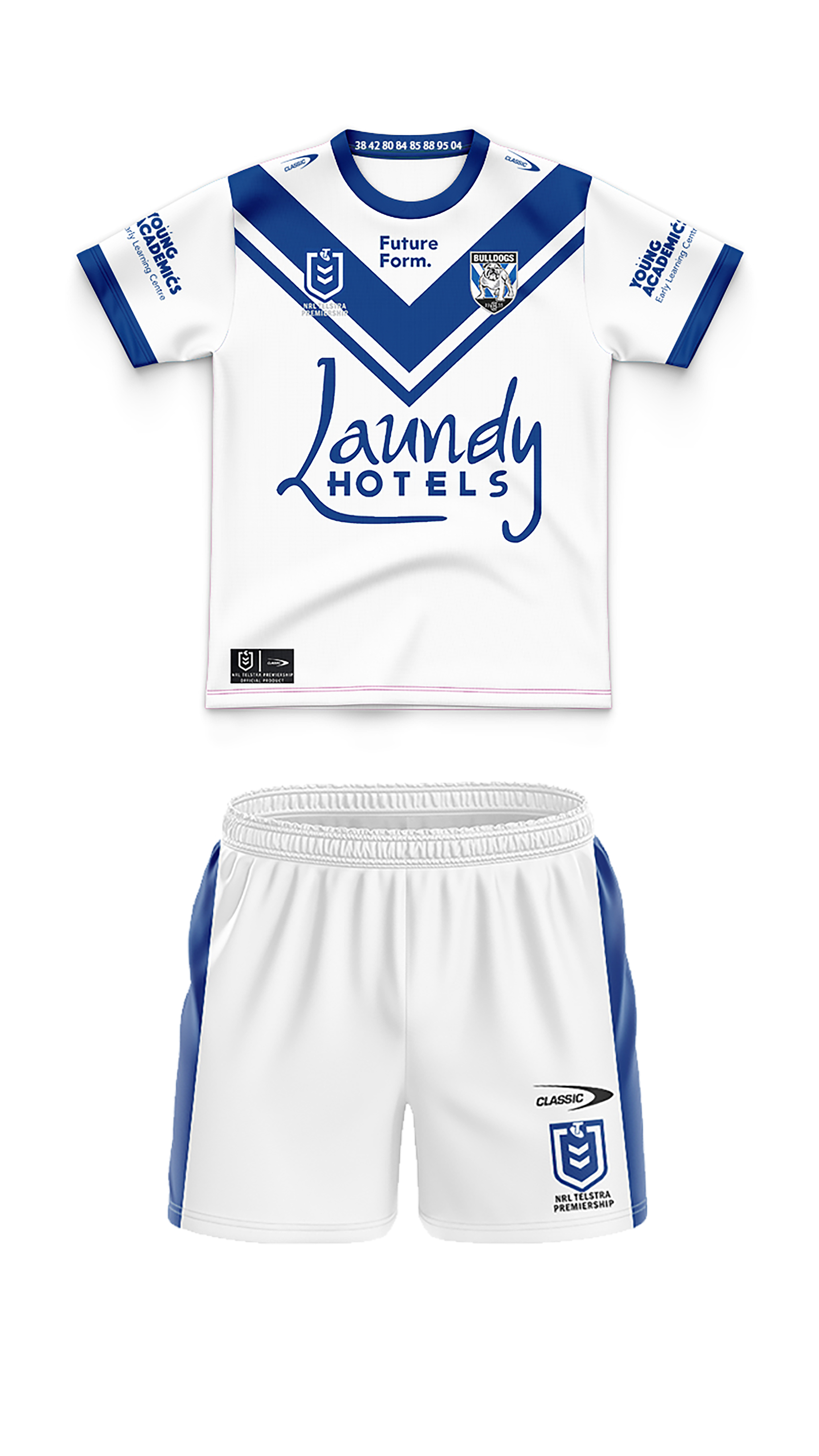 Kid's NRL Canterbury-Bankstown Bulldogs 2024 Home Jersey+Shorts
