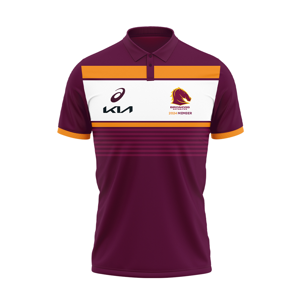 NRL Brisbane Broncos 2024 USIT Polo Shirt