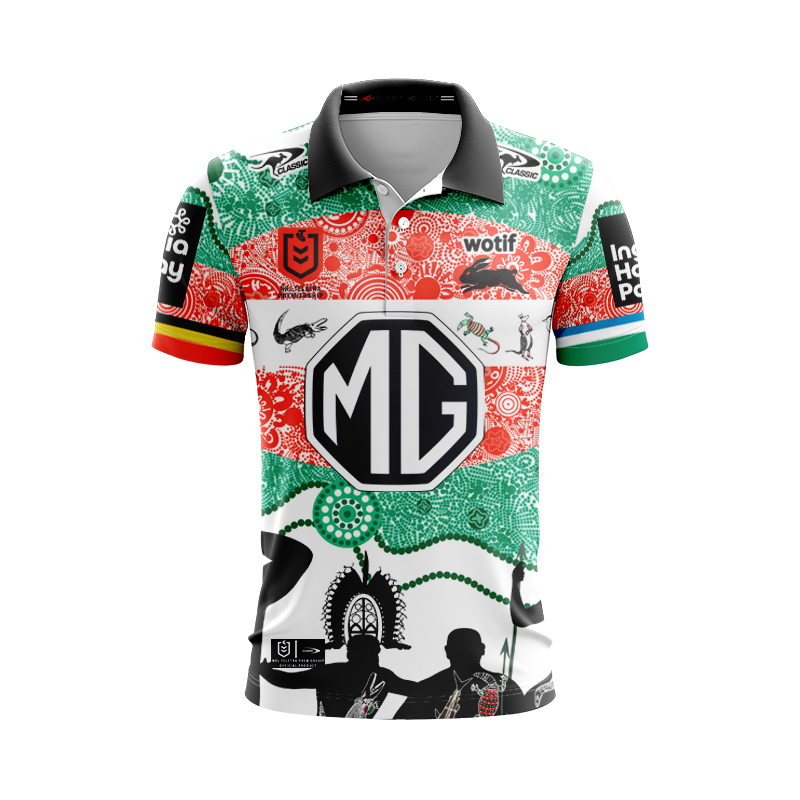 NRL South Sydney Rabbitohs 2024 Indigenous Polo Shirt