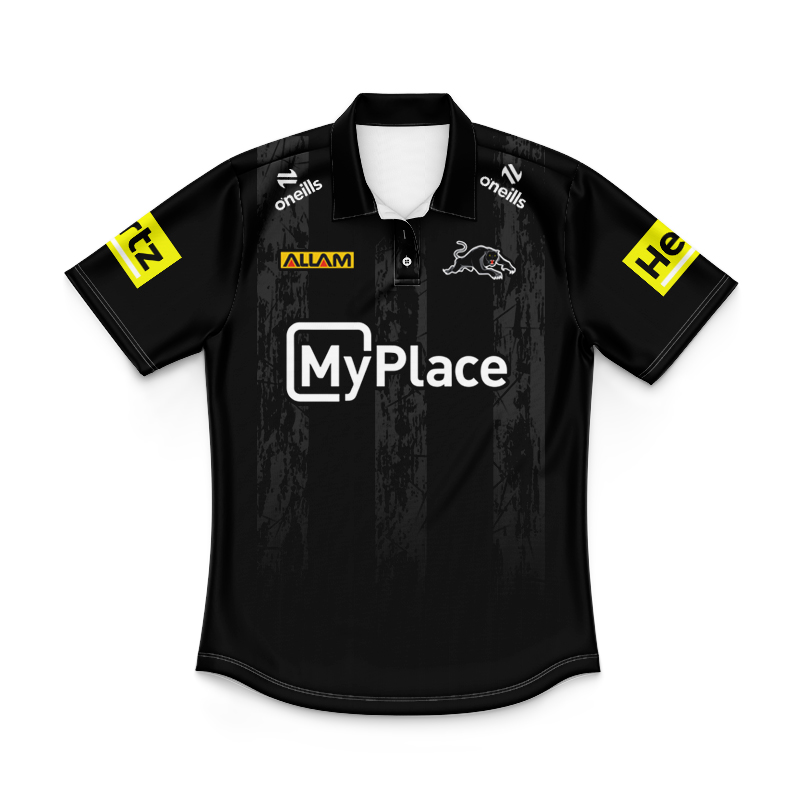 Kid's NRL Penrith Panthers 2025 Dark Training Polo Shirt