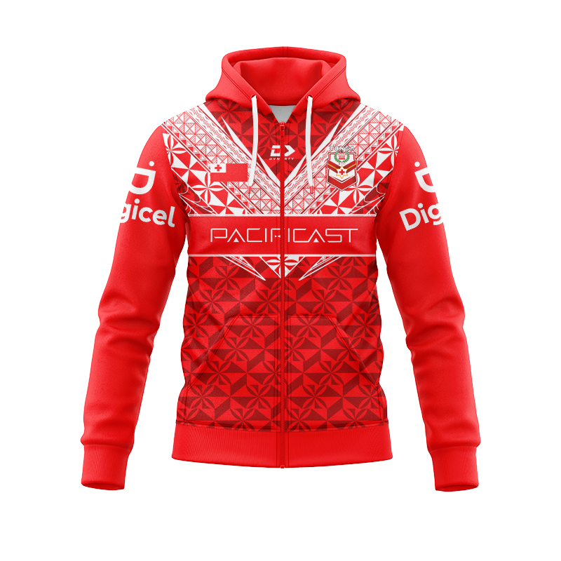 Tonga Rugby League 2024 Home Zipper Hoodie