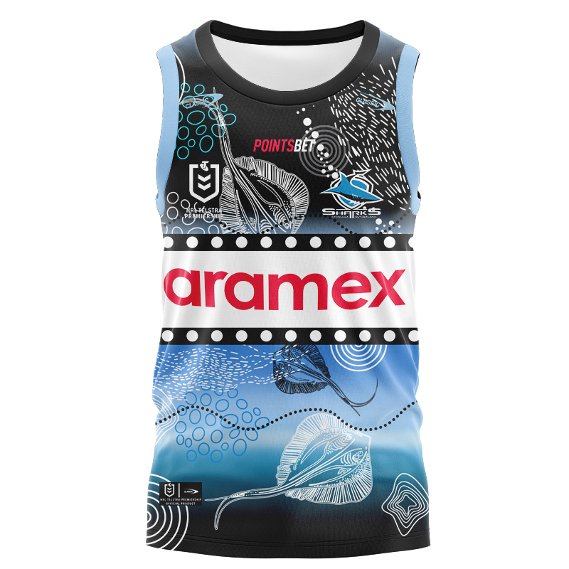 NRL Cronulla-Sutherland Sharks 2024 Indigenous Singlet