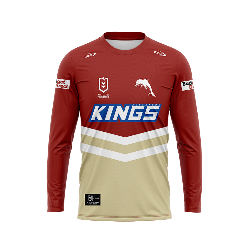 NRL Dolphins 2024 Long Sleeve Home Jersey