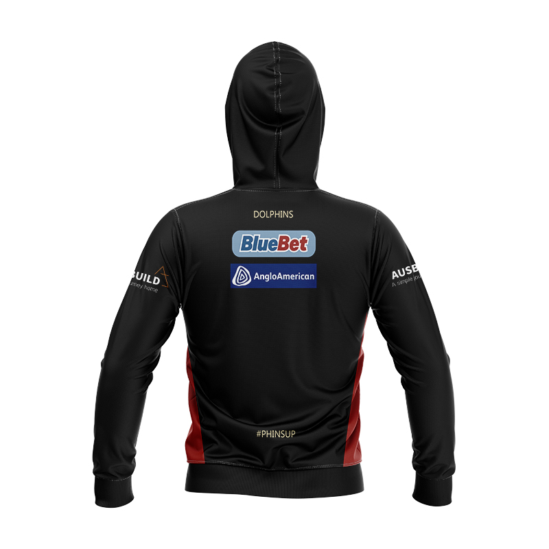 Kid's NRL Dolphins 2024 Black Training Hoodie