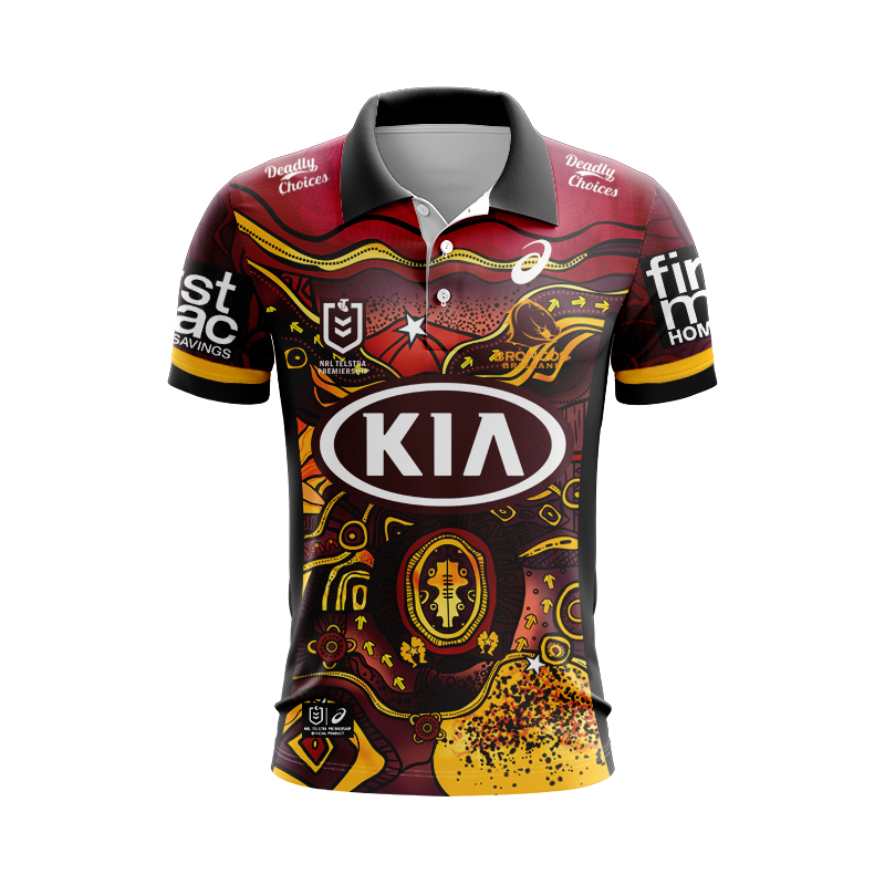 NRL Brisbane Broncos 2021 Indigenous Polo Shirt