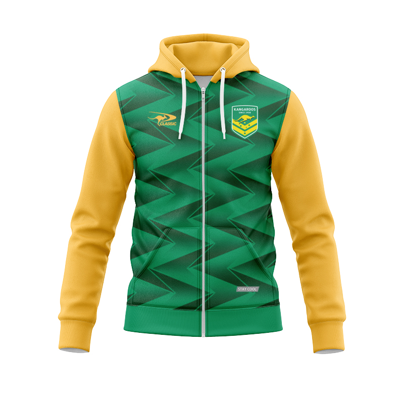 Australia Kangaroos 2024 Green Pro Training Zipper Hoodie