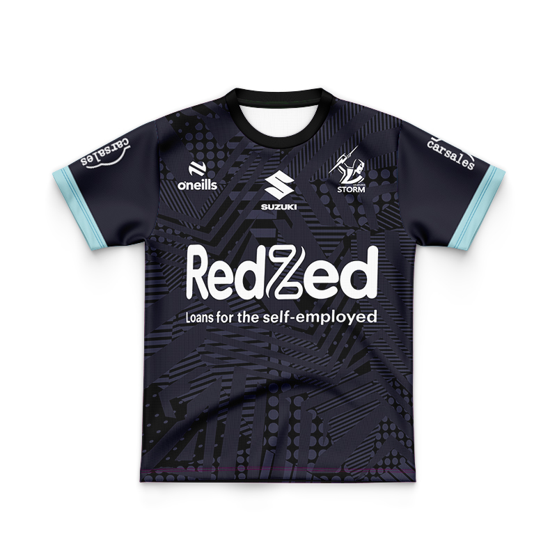 Kid's NRL Melbourne Storm 2024 Blue Training Jersey