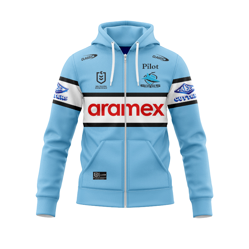 NRL Cronulla-Sutherland Sharks 2025 Home Zipper Hoodie