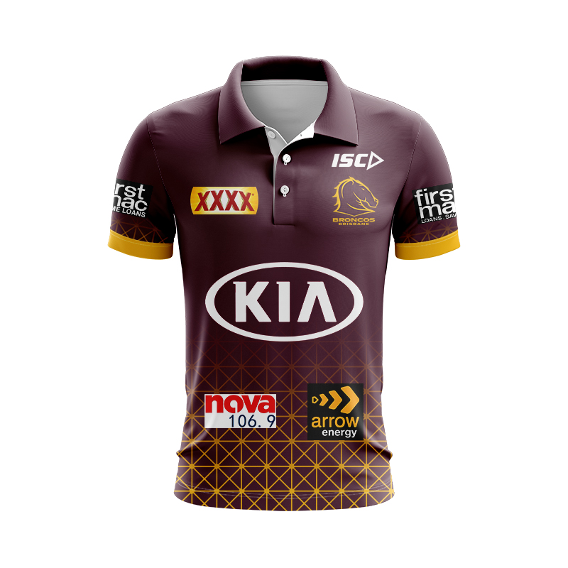 NRL Brisbane Broncos 2024 Players Maroon Polo Shirt