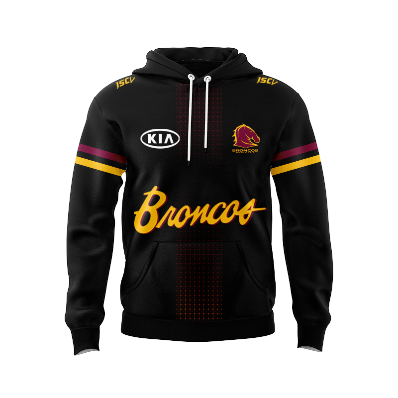NRL Brisbane Broncos 2024 Players Run Out Hoodie