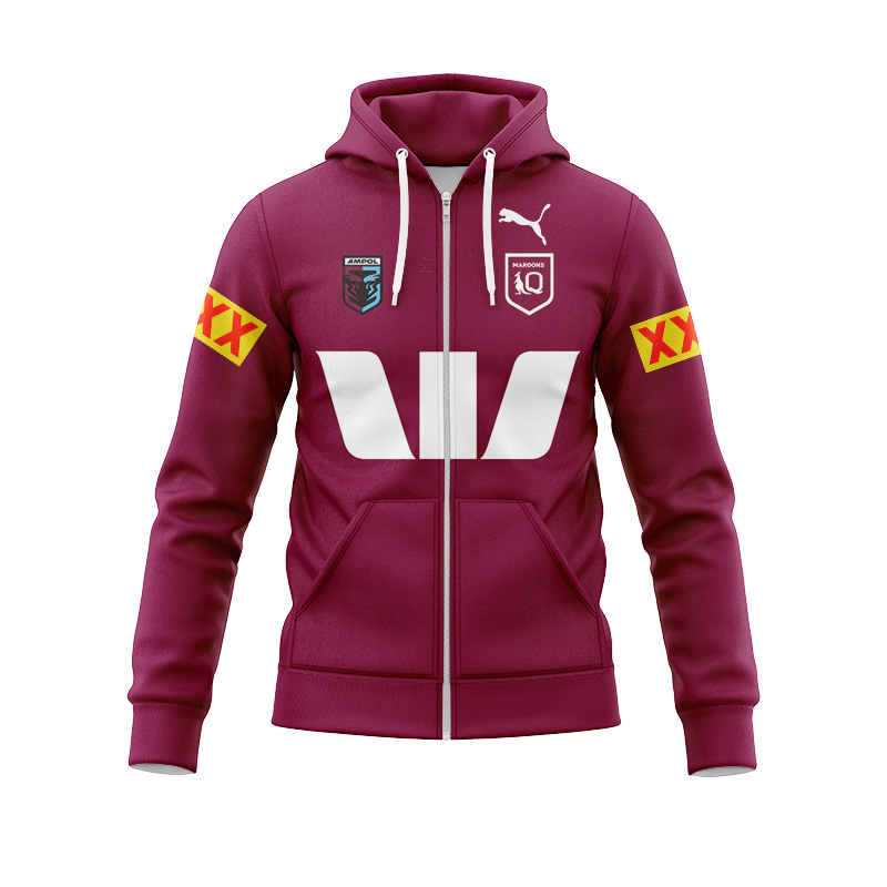 NRL QLD Maroons 2024 Home Zipper Hoodie
