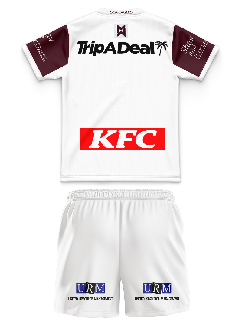 Kid's NRL Manly Warringah Sea Eagles 2024 Away Jersey+Shorts