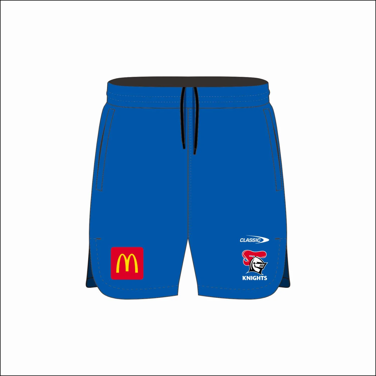 NRL Newcastle Knights 2025 Mens Royal Performance Gym Shorts