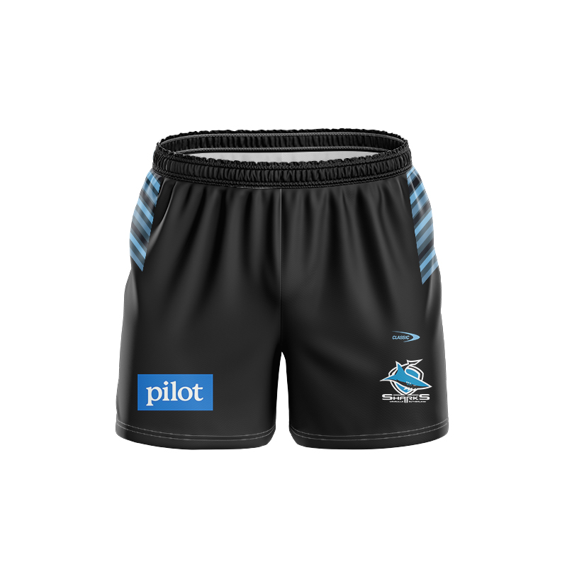 NRL Cronulla-Sutherland Sharks 2024 Black Training Shorts