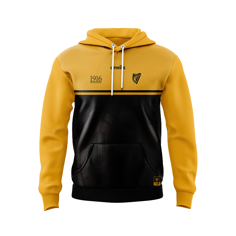 Men's Ireland GAA 1916 Commemoration Black Yellow Hoodie