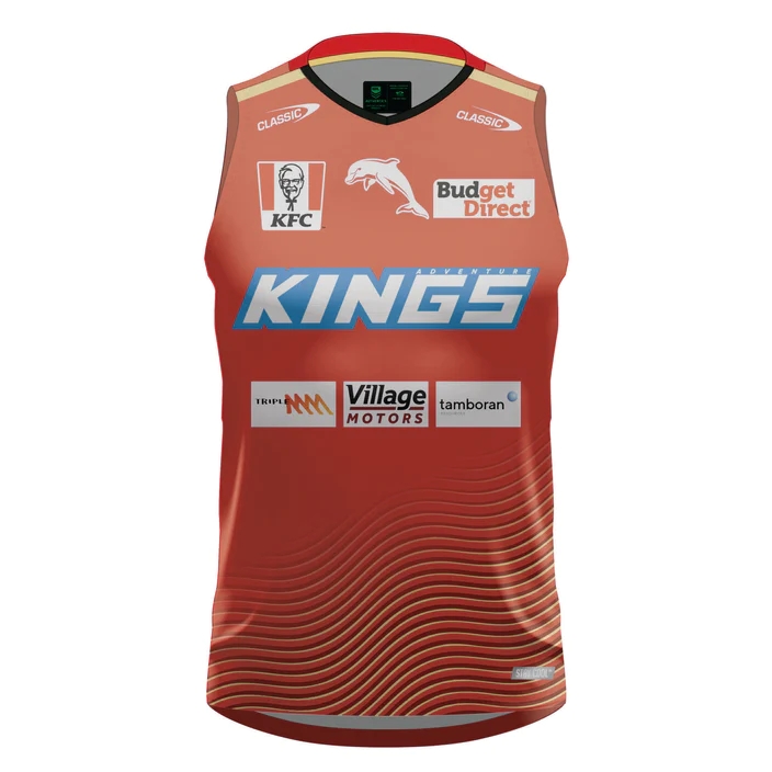 NRL Dolphins 2024 Red Training Singlet