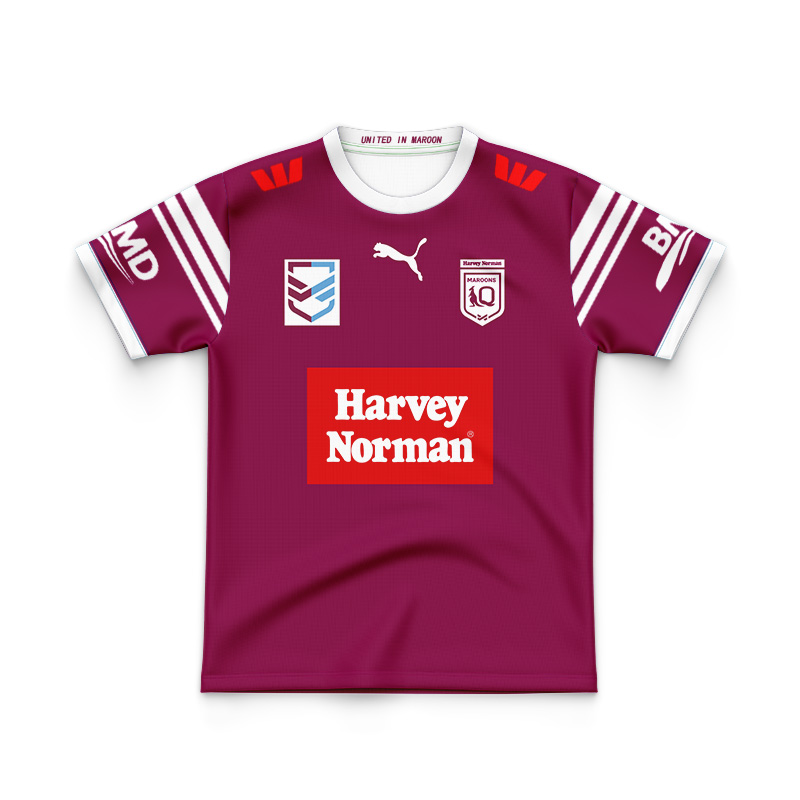 Kid's QLD Maroons Harvey Norman 2024 Jersey