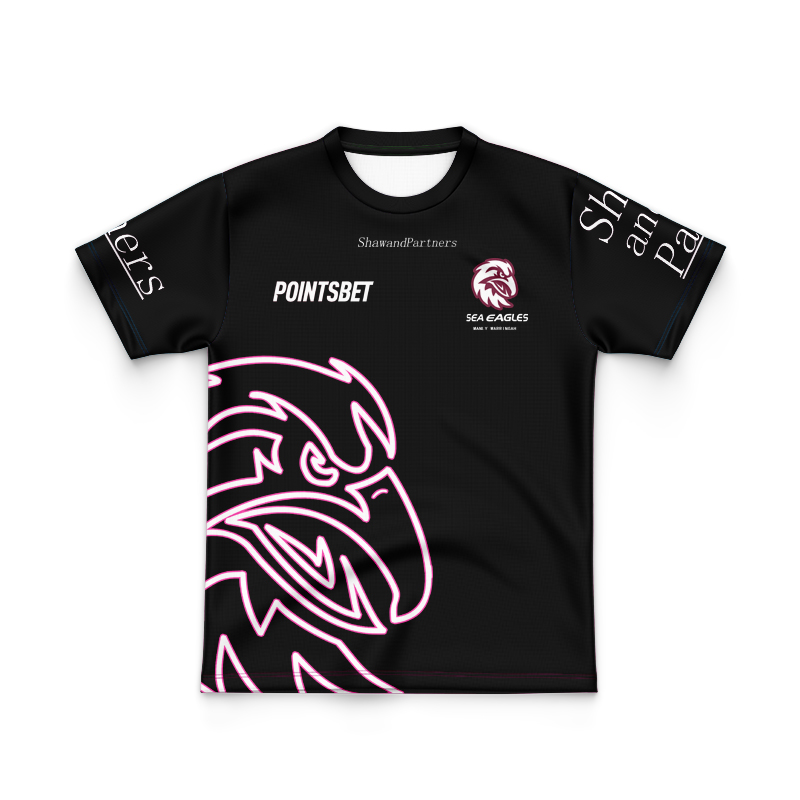 Kid's NRL Manly Warringah Sea Eagles 2024 Black Warm Up Jersey