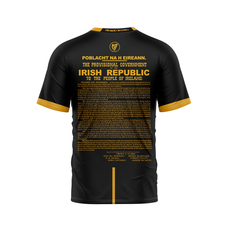 Men's GAA New 1916 Commemoration Player Fit Jersey Black Yellow