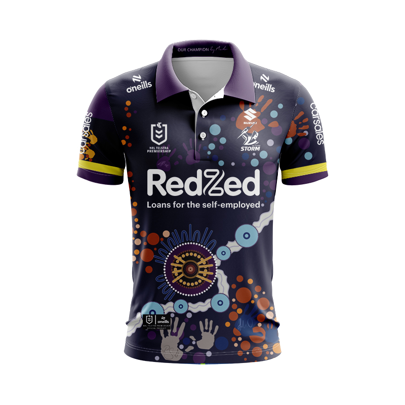 NRL Melbourne Storm 2024 Indigenous Polo Shirt