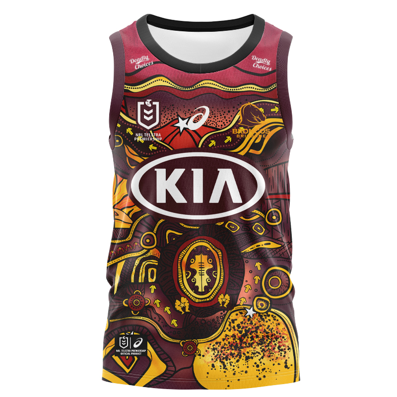 NRL Brisbane Broncos 2021 Indigenous Singlet