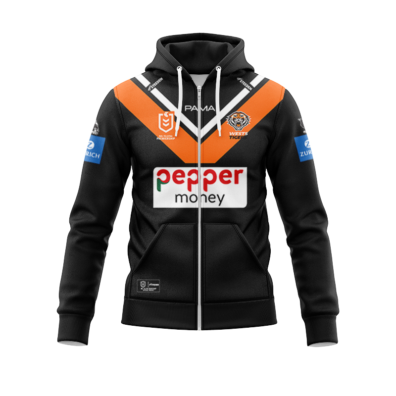 Wests Tigers 2025 Home Zipper Hoodie