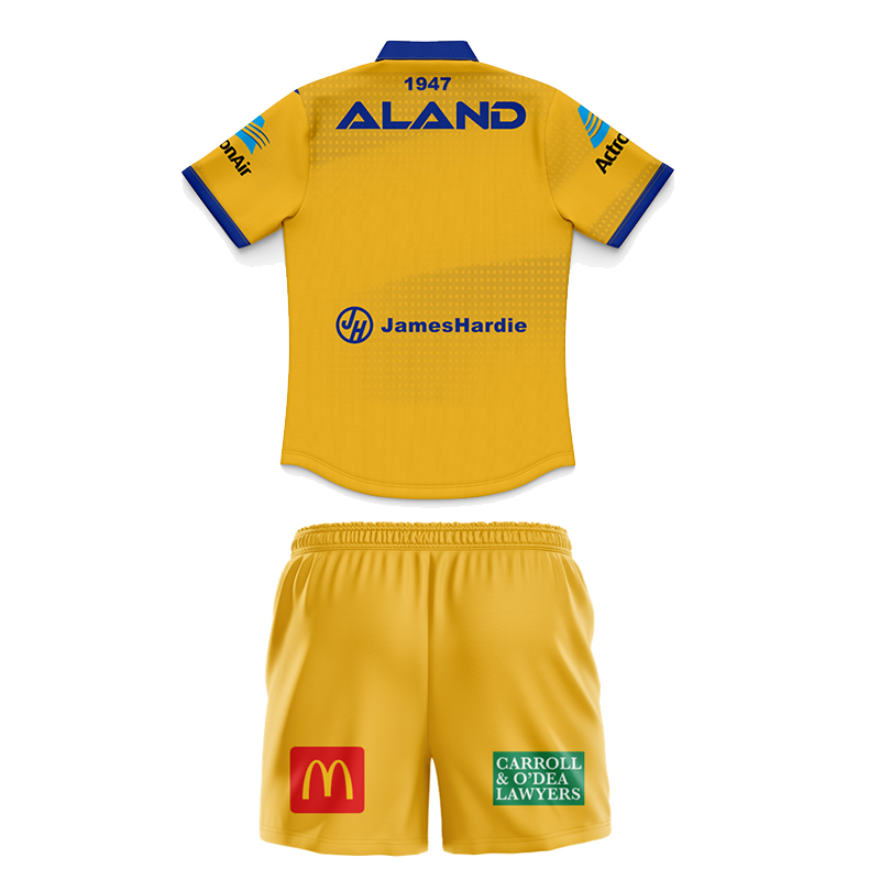 Kid's NRL Parramatta Eels 2025 Away Retro Polo Jersey+Shorts