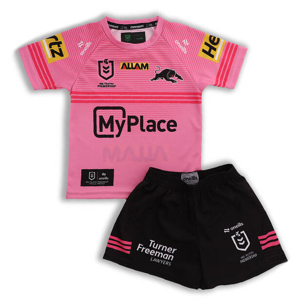 Kid's NRL Penrith Panthers 2025 Away Jersey+Shorts