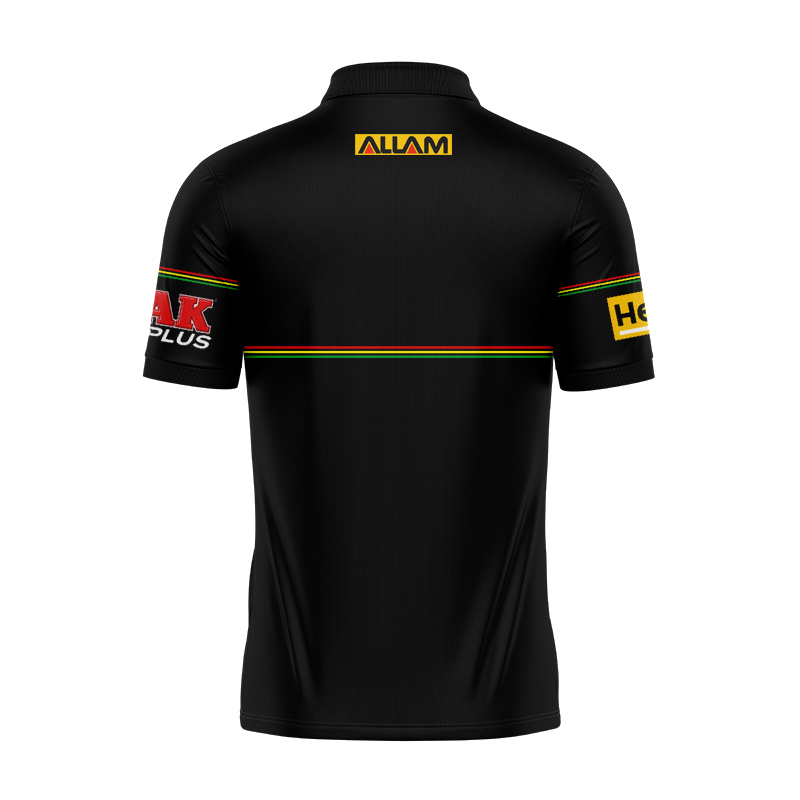 NRL Penrith Panthers 2025 Black Media Polo Shirt